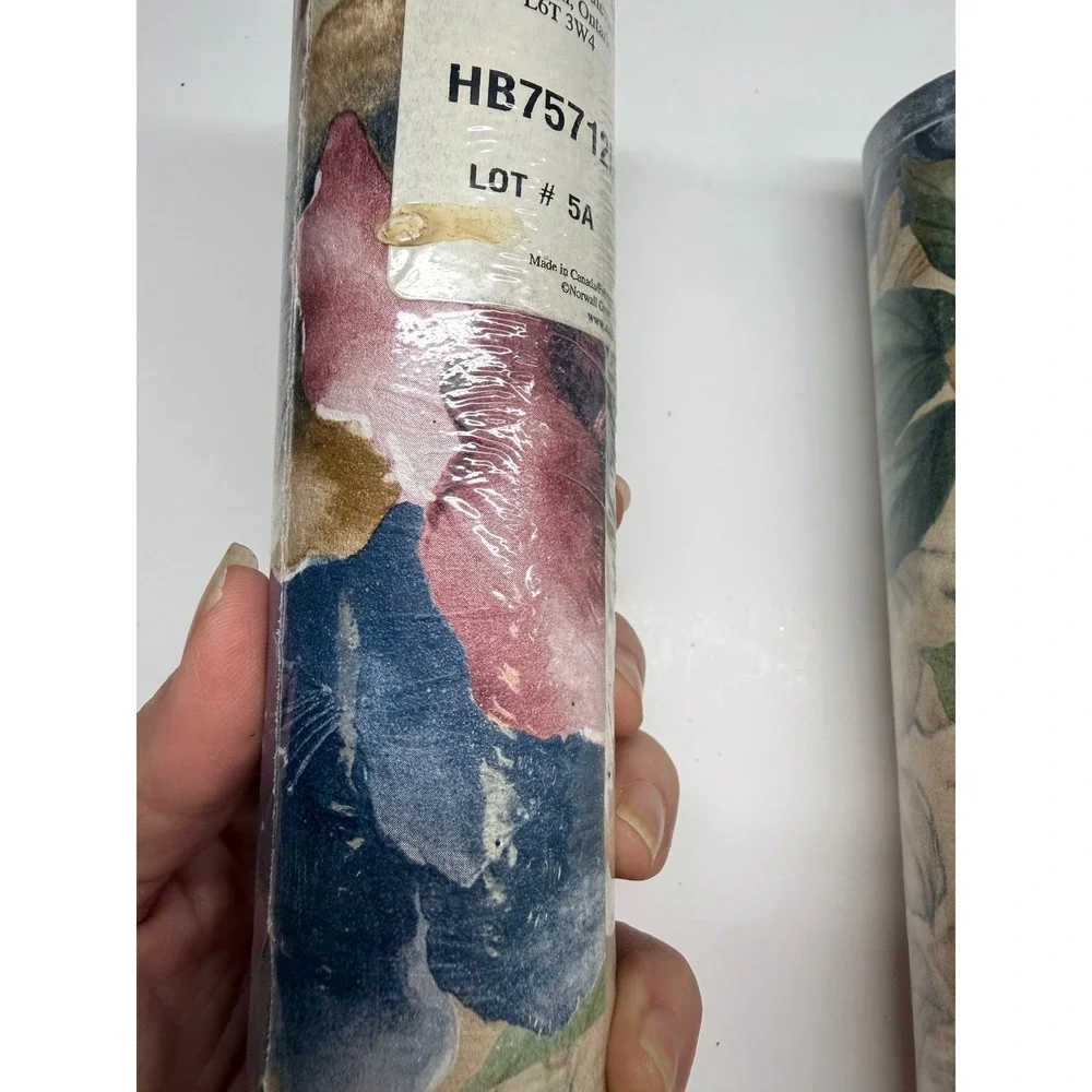 Norwall Floral Wallpaper Border Blue Burgundy Gold 2 Rolls HB75712DC Lot 5A